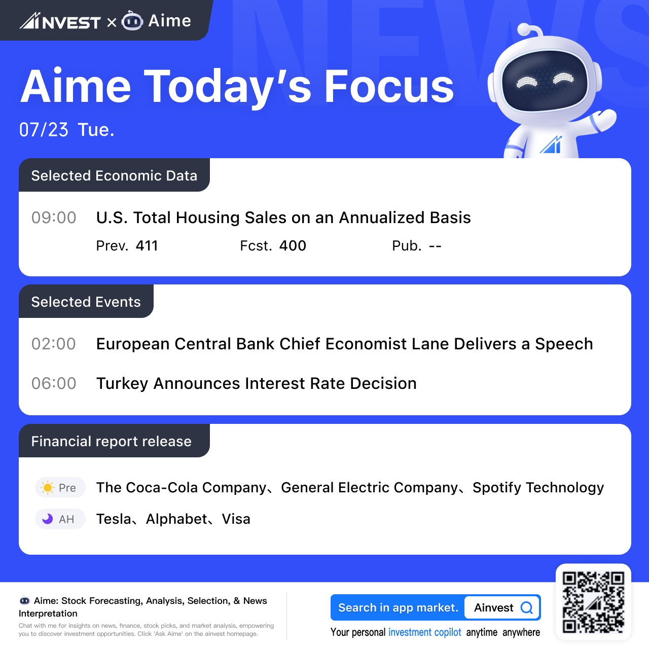 Aime can help you select major events that will happen in real time.